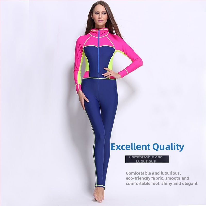 Női egyrészes UV-védett búvárruha, nylon anyagból, hosszú ujjú, búvárkodáshoz és úszáshoz — Yobel