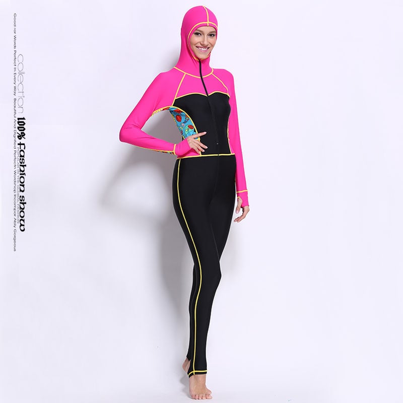 Női egyrészes UV-védett búvárruha, nylon anyagból, hosszú ujjú, búvárkodáshoz és úszáshoz — Yobel