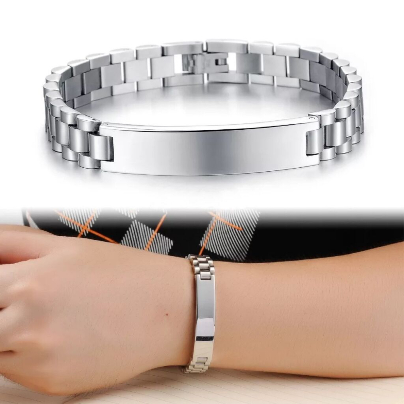 Narukvica - unisex geometrijski metalni dizajn, jednostavan stil, mogućnost otiska logotipa