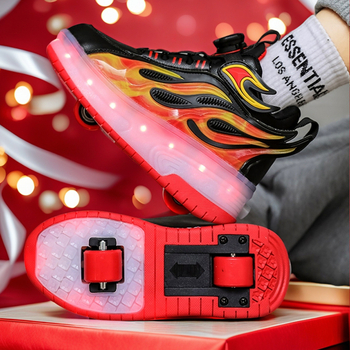 Weishi Heelys обувки - Унисекс, двуколесни PU колела с прибиращ се дизайн (PU колела; двуколесни; марка: Weishi; Унисекс)