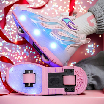 Weishi Heelys обувки - Унисекс, двуколесни PU колела с прибиращ се дизайн (PU колела; двуколесни; марка: Weishi; Унисекс)