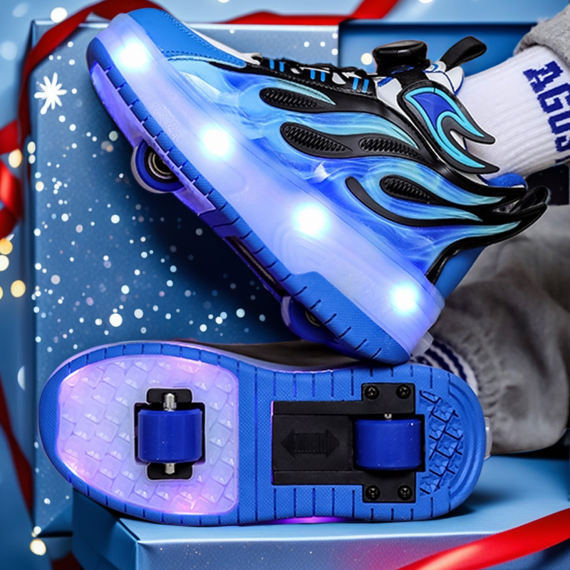 Weishi Heelys обувки - Унисекс, двуколесни PU колела с прибиращ се дизайн (PU колела; двуколесни; марка: Weishi; Унисекс)