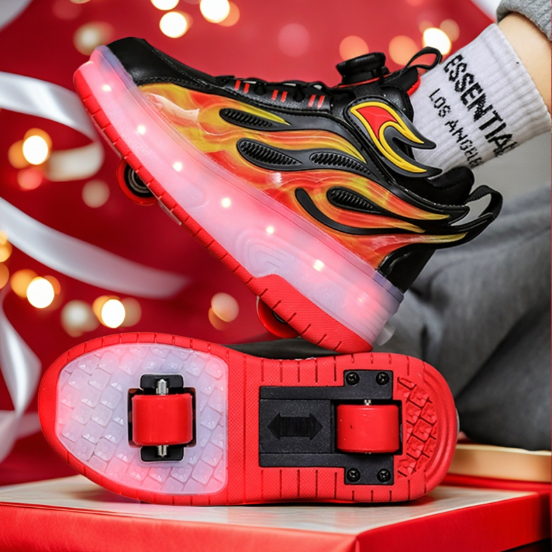 Weishi Heelys обувки - Унисекс, двуколесни PU колела с прибиращ се дизайн (PU колела; двуколесни; марка: Weishi; Унисекс)