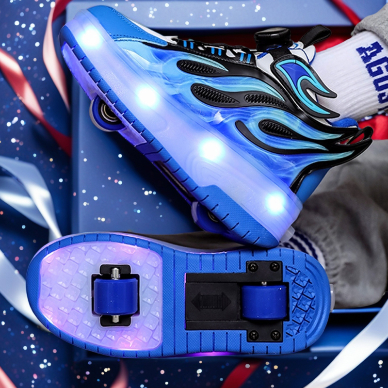 Weishi Heelys обувки - Унисекс, двуколесни PU колела с прибиращ се дизайн (PU колела; двуколесни; марка: Weishi; Унисекс)