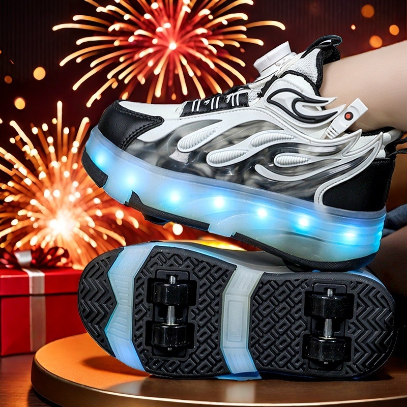 Weishi Heelys обувки - Унисекс, двуколесни PU колела с прибиращ се дизайн (PU колела; двуколесни; марка: Weishi; Унисекс)