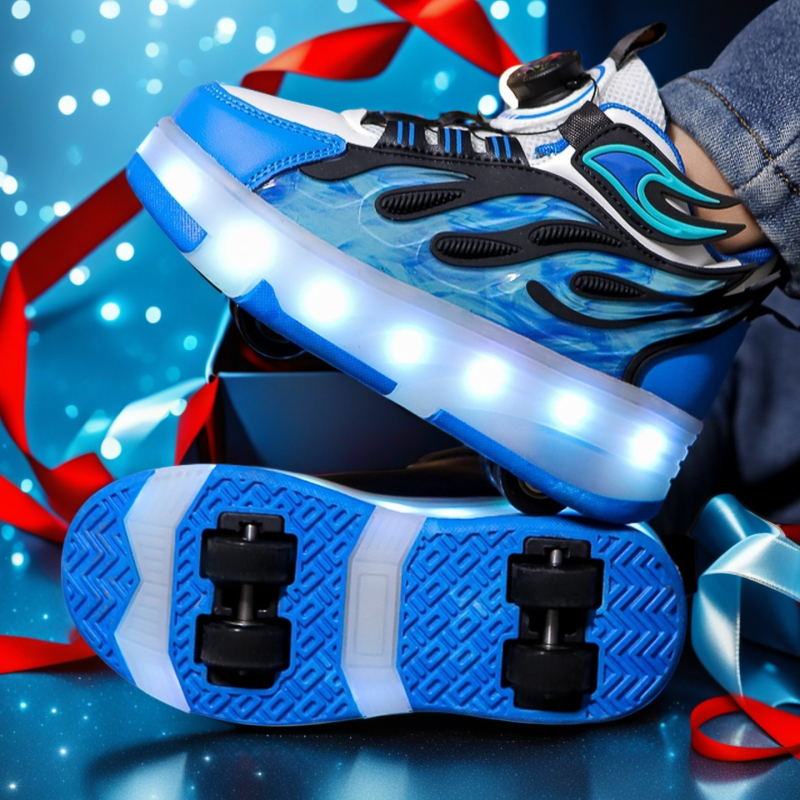 Weishi Heelys обувки - Унисекс, двуколесни PU колела с прибиращ се дизайн (PU колела; двуколесни; марка: Weishi; Унисекс)