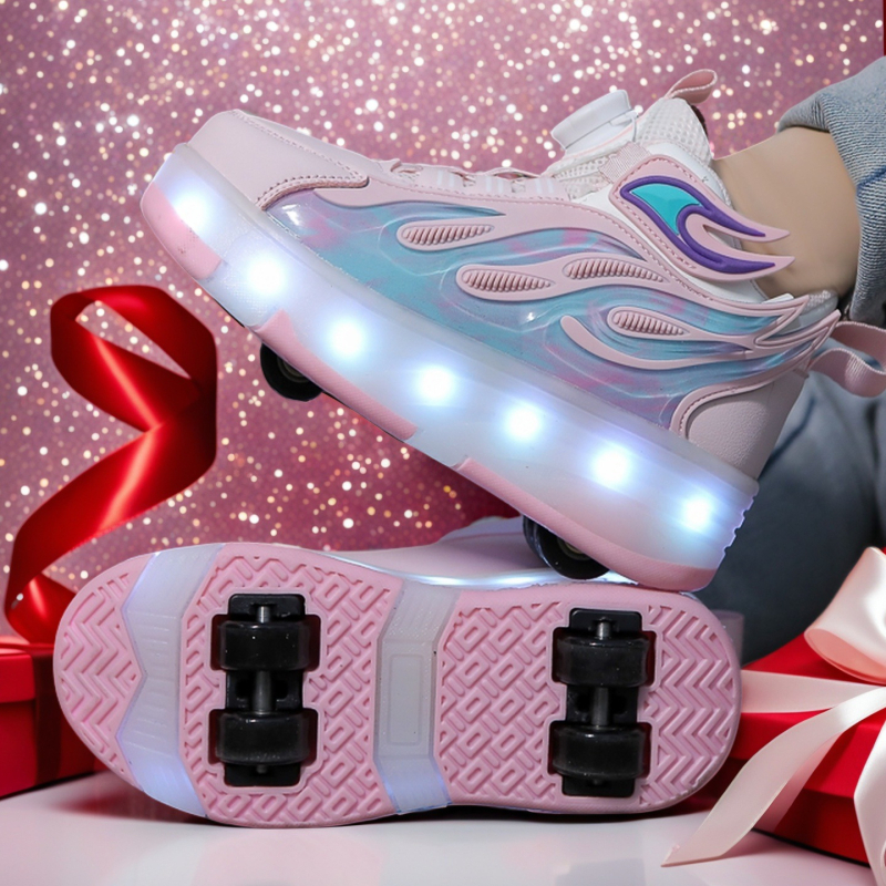 Weishi Heelys обувки - Унисекс, двуколесни PU колела с прибиращ се дизайн (PU колела; двуколесни; марка: Weishi; Унисекс)