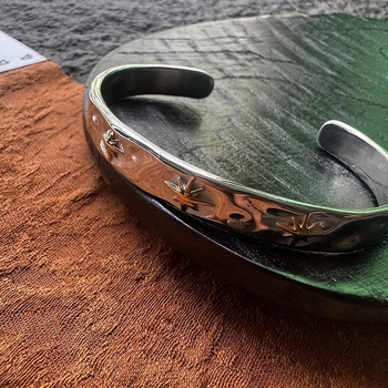 Nyitott rozsdamentes acél karkötő, uniszex, geometriai forma, arany bevonat