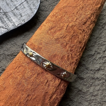 Nyitott rozsdamentes acél karkötő, uniszex, geometriai forma, arany bevonat