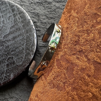 Nyitott rozsdamentes acél karkötő, uniszex, geometriai forma, arany bevonat