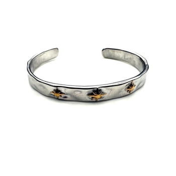 Nyitott rozsdamentes acél karkötő, uniszex, geometriai forma, arany bevonat