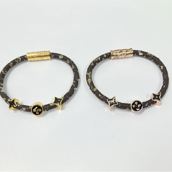 Gravírozott bőrs karkötő kereszt-virág mintával, 18K aranyozott titánacél, egyszerű stílus