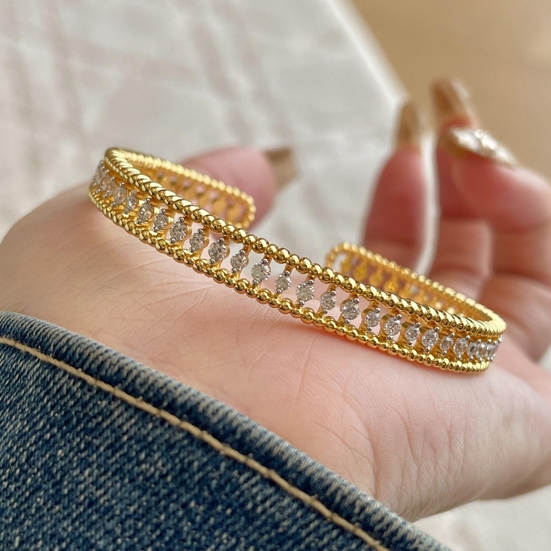 Réz vintage geometriai karkötő nőknek – elektroplakált felület