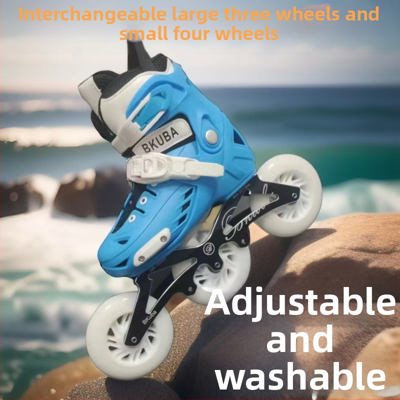 Inline skates za početnike, za odrasle i djecu, brze, s prilagodljivom trokolnom konstrukcijom i protukliznom površinom