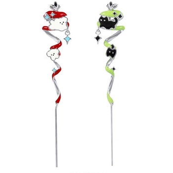 Bakrene piercing naušnice – unisex, dizajn Apple Cat and Dog Paradise, elektroplating, kod A1160, podrijetlo Shanwei