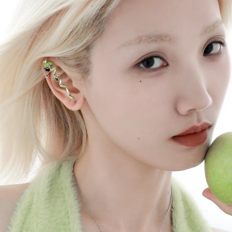 Bakrene piercing naušnice – unisex, dizajn Apple Cat and Dog Paradise, elektroplating, kod A1160, podrijetlo Shanwei