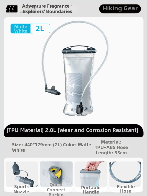 Kültéri víztáska túrázáshoz, 2L kapacitás, vízálló anyag, összecsukható, univerzális stílus