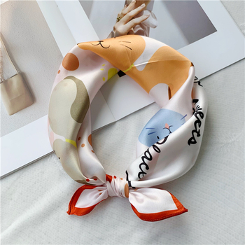 Детски копринен малък квадратен шал, 100% коприна, Plain weave, винтидж етно китайски стил, за деца и ученици