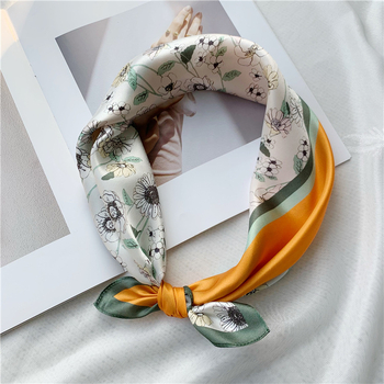 Детски копринен малък квадратен шал, 100% коприна, Plain weave, винтидж етно китайски стил, за деца и ученици