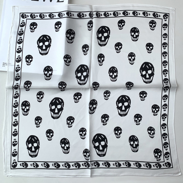 Unisex svileni četverokutni šal, satenska tkanina, otisak, podrijetlo Hangzhou, punk ulični stil