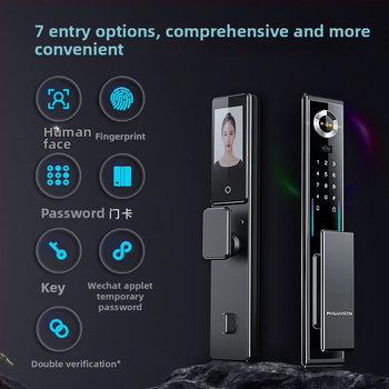 Inteligentná zámka s odtlačkom prsta a 3D rozpoznávaním tváre, model C10, kapacita ukladania odtlačkov 100, viac ako 200k odomknutí, čas skenovania 0.01 s