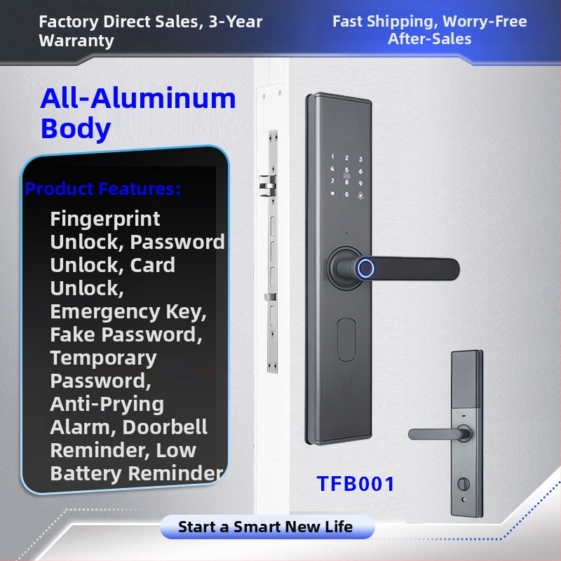 Inteligentná zámka s odtlačkom prsta a 3D rozpoznávaním tváre, model C10, kapacita ukladania odtlačkov 100, viac ako 200k odomknutí, čas skenovania 0.01 s