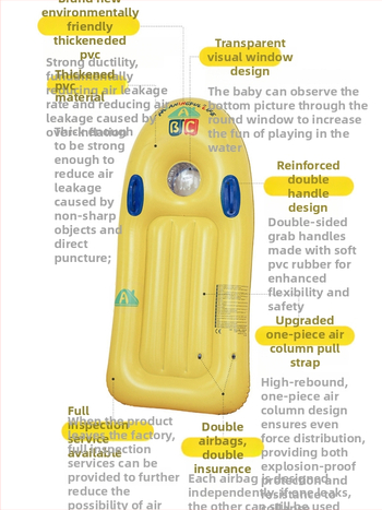 Gyerekeknek szánt felfújható szörfdeszka fogantyúval, vastagított kialakítás, anyag: környezetbarát PVC, márka Ugly