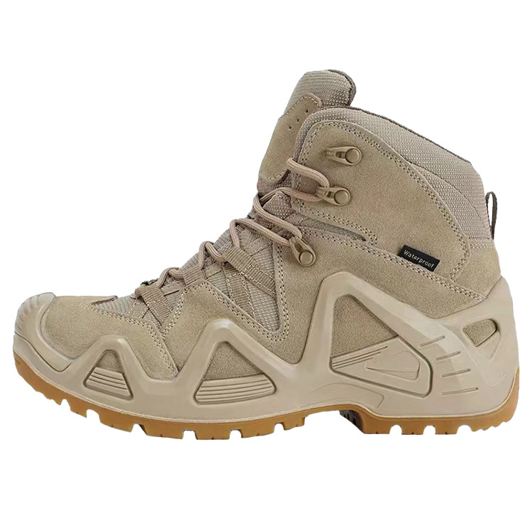 Μποτάκια πεζοπορίας μεσαίου ύψους – επάνω μέρος από δέρμα αγελάδας, EVA μεσαία σόλα, αντιολισθητική εξωτερική σόλα καουτσούκ, διχτυωτή επένδυση εσωτερικά