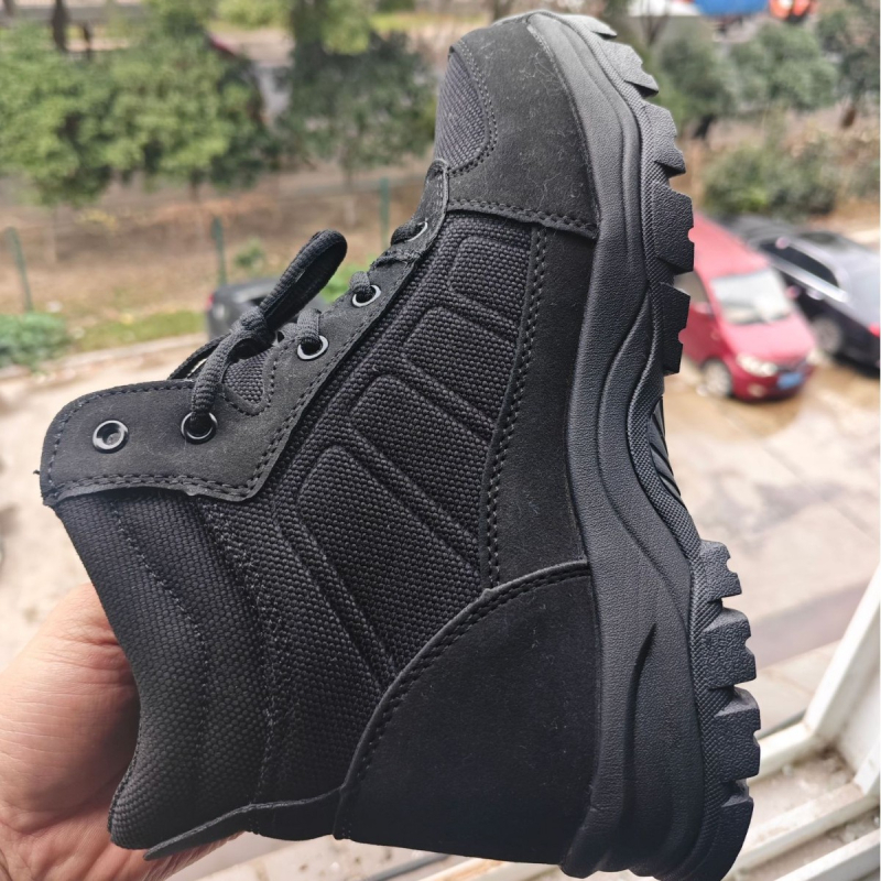 Požiarnická zimná tréningová obuv - semi-velúrové vysoké topánky do snehu pre outdoor turistiku, unisex, kód Fhx-17, Nylon tkanina, značka Jihua 3535