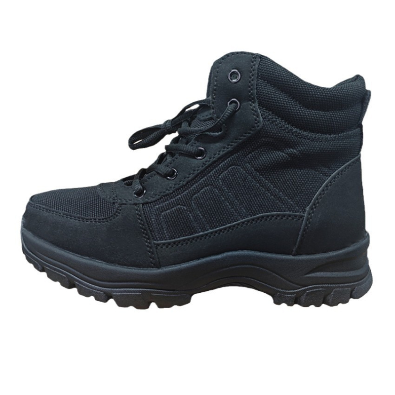 Požiarnická zimná tréningová obuv - semi-velúrové vysoké topánky do snehu pre outdoor turistiku, unisex, kód Fhx-17, Nylon tkanina, značka Jihua 3535