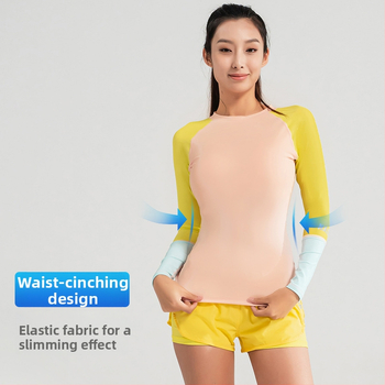 Dámsky UV-ochranný potápačský rash guard, Naeker, materiál: zmes chemických vlákien, vzor: jednobarevný