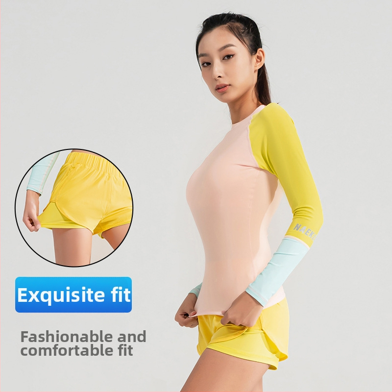 Dámsky UV-ochranný potápačský rash guard, Naeker, materiál: zmes chemických vlákien, vzor: jednobarevný