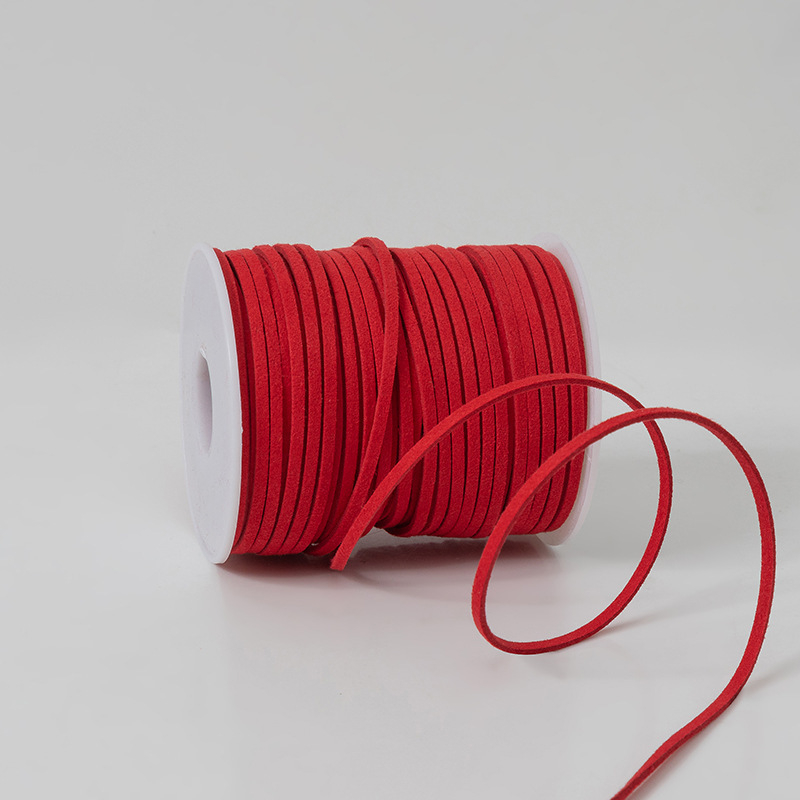 Marhabőr zsinórból készült medál-dísz, kód Lrs-0803, 3 mm vastagság, kötött velúr zsinór, ajándékcsomagoláshoz és DIY kézműves projektekhez