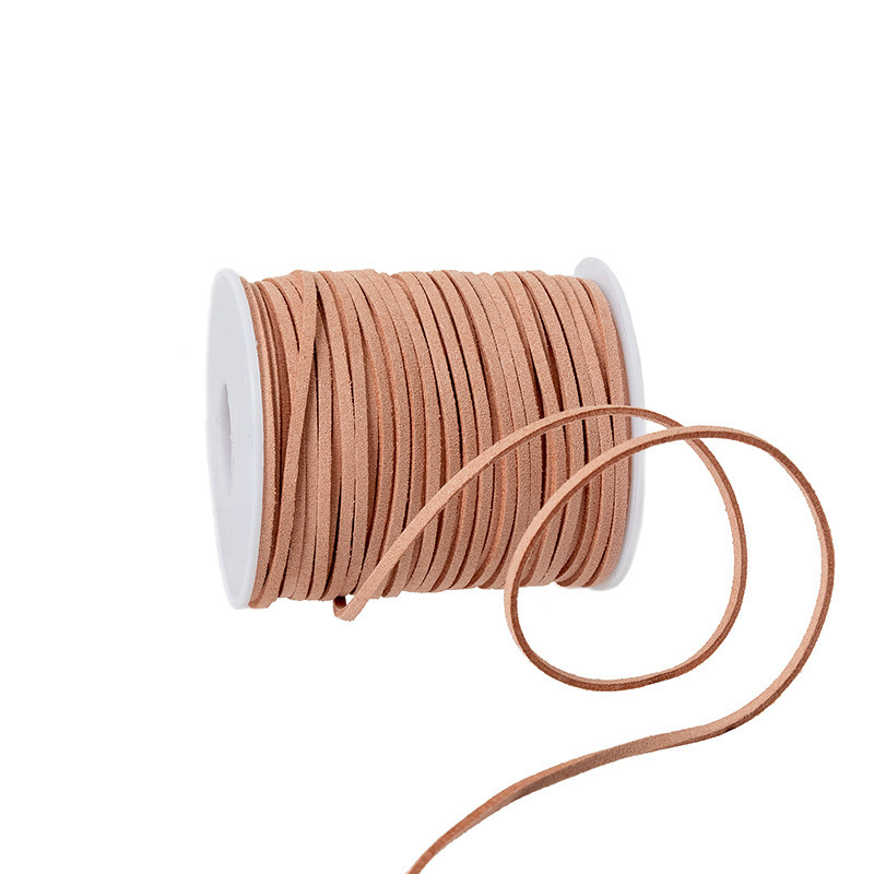 Marhabőr zsinórból készült medál-dísz, kód Lrs-0803, 3 mm vastagság, kötött velúr zsinór, ajándékcsomagoláshoz és DIY kézműves projektekhez