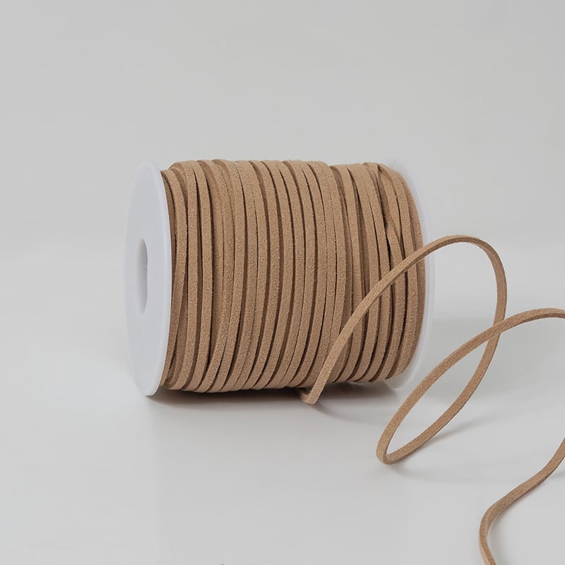 Marhabőr zsinórból készült medál-dísz, kód Lrs-0803, 3 mm vastagság, kötött velúr zsinór, ajándékcsomagoláshoz és DIY kézműves projektekhez