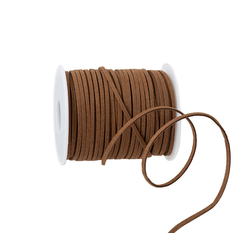 Marhabőr zsinórból készült medál-dísz, kód Lrs-0803, 3 mm vastagság, kötött velúr zsinór, ajándékcsomagoláshoz és DIY kézműves projektekhez