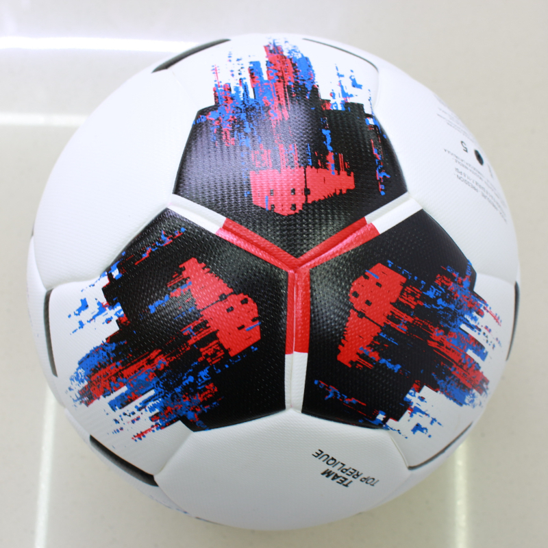 PU anyagú futball-labda ragasztott varrással, nyomtatott logó OK, gyermekeknek alkalmas