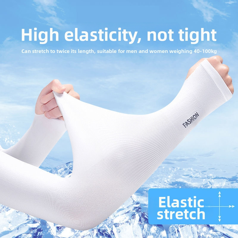 Ice Silk rukávové návleky, priedušné, odvádzajú pot, UV ochrana — nylonový materiál 80–90%