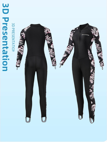 Női UV-védett gyorsan száradó hosszú ujjú búvárfürdőruha, 82% nylon + 18% spandex, SAKINNO/Shark Kono, egész éves viselésre