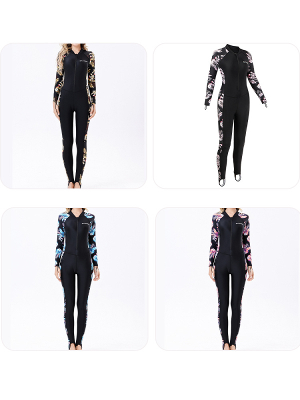 Női UV-védett gyorsan száradó hosszú ujjú búvárfürdőruha, 82% nylon + 18% spandex, SAKINNO/Shark Kono, egész éves viselésre