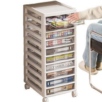 Dulap de depozitare sub birou cu raft transparent, arhivă de 10 etaje, model 8671, plastic