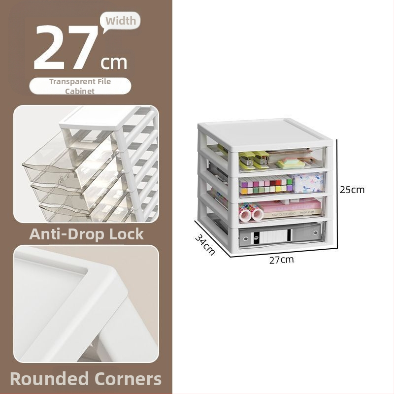 Skriňa na uloženie pod stolom s priehľadným pojazdným regálom, 10-úrovňová skriňa na archívy, model 8671, plast