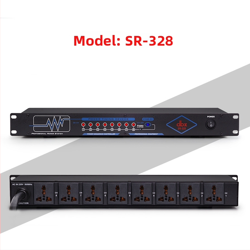 MULIVOX SR-328: 8-kanalni sekvencer napajanja za pozornicu i konferencije, upravljač visokoučinkovitim utičnicama, 10000W