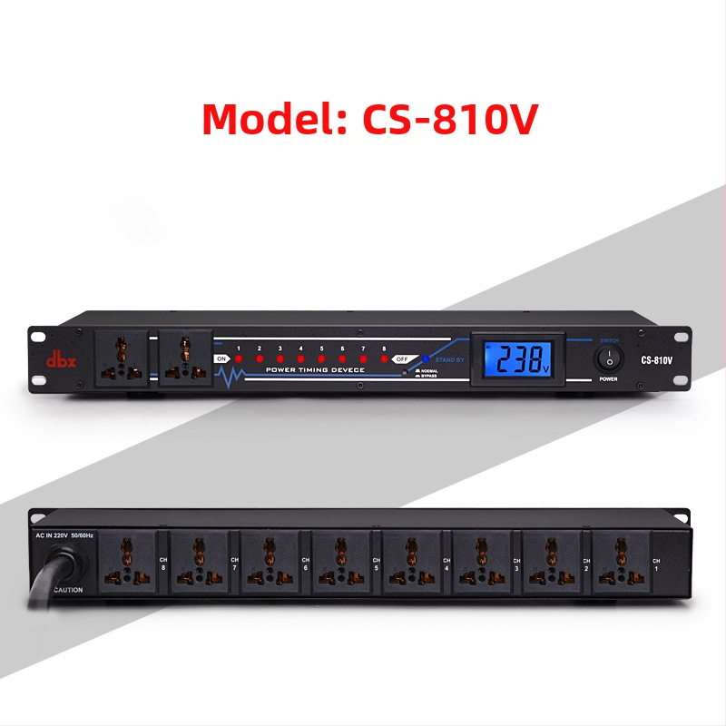 MULIVOX SR-328: 8-kanalni sekvencer napajanja za pozornicu i konferencije, upravljač visokoučinkovitim utičnicama, 10000W