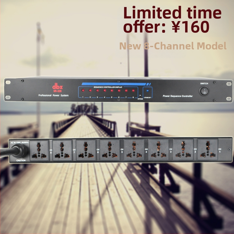 MULIVOX SR-328: 8-kanalni sekvencer napajanja za pozornicu i konferencije, upravljač visokoučinkovitim utičnicama, 10000W