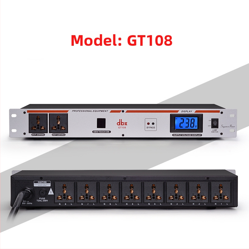 MULIVOX SR-328: 8-kanalni sekvencer napajanja za pozornicu i konferencije, upravljač visokoučinkovitim utičnicama, 10000W