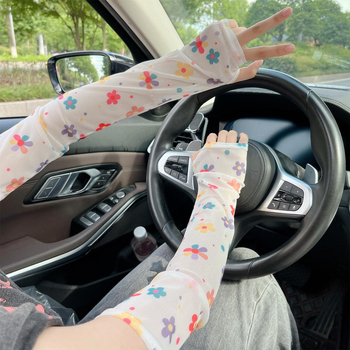 oaw Слънцезащитен Ice Silk ръкав за лакът за лято – тънка мрежеста тъкан за шофиране и каране, частна марка, корейски стил, свеж и сладък, полиестерни влакна