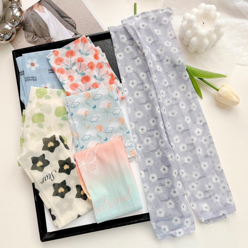 oaw Слънцезащитен Ice Silk ръкав за лакът за лято – тънка мрежеста тъкан за шофиране и каране, частна марка, корейски стил, свеж и сладък, полиестерни влакна