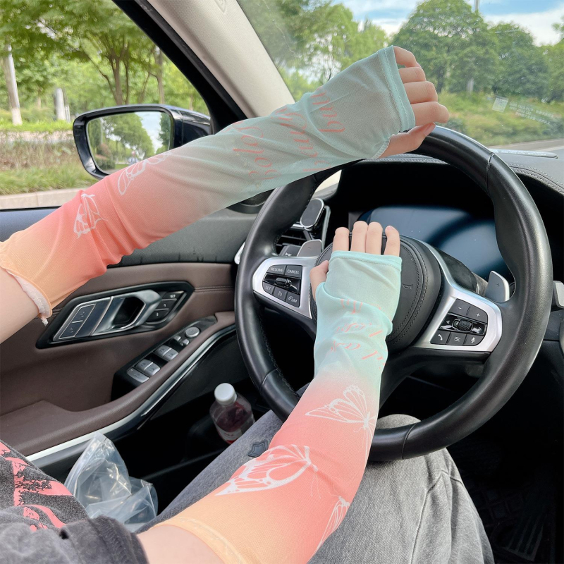 oaw Слънцезащитен Ice Silk ръкав за лакът за лято – тънка мрежеста тъкан за шофиране и каране, частна марка, корейски стил, свеж и сладък, полиестерни влакна