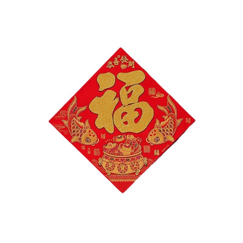 Ajtódekorációk a szerencse jelével, A ló éve, flockált szövet, forró nyomtatás, alkalmas az Új Év és mindennapi használatra, kínai stílus.